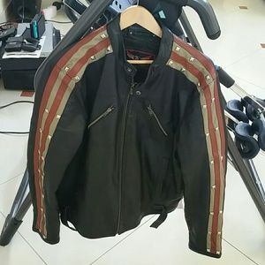 Leather biker jacket